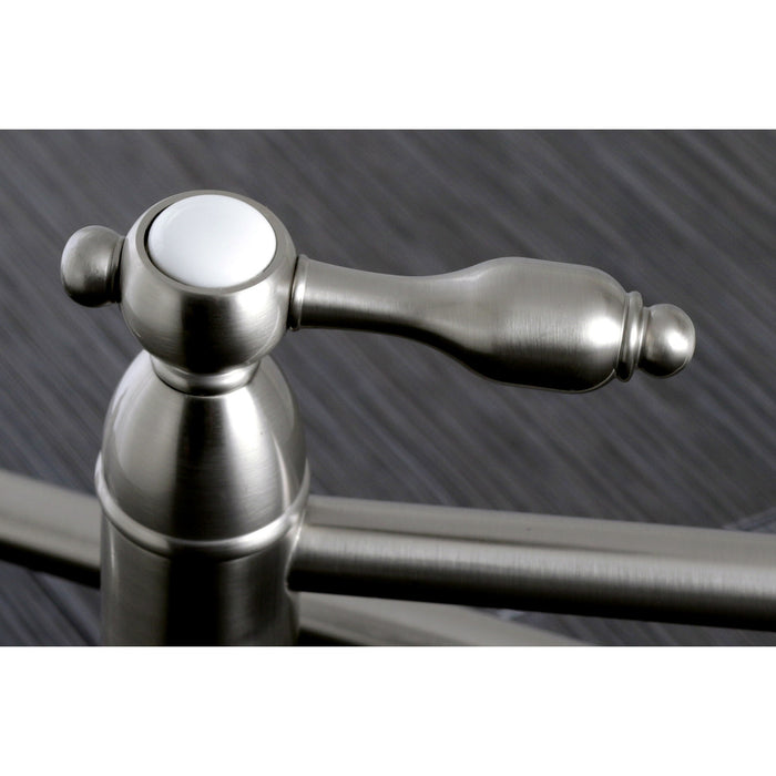 Tudor KS3108TAL Two-Handle 1-Hole Wall Mount Pot Filler Faucet, Brushed Nickel