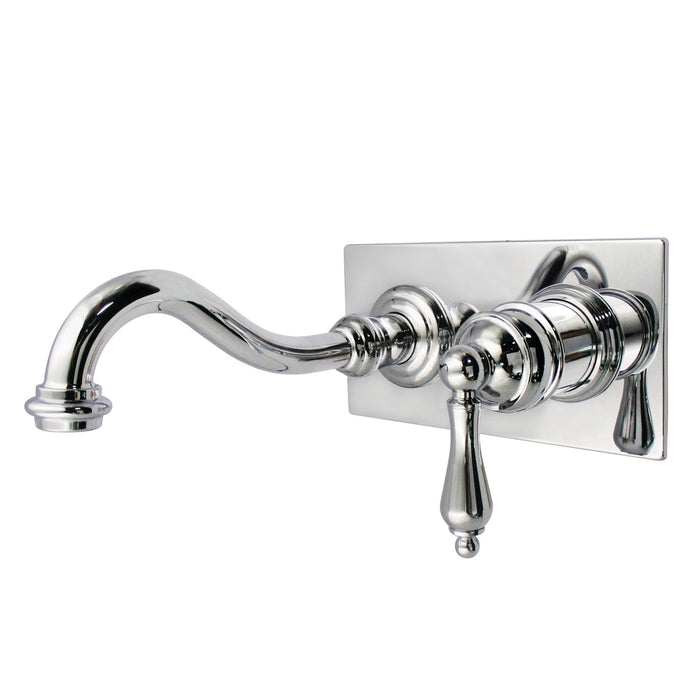 Kingston Heirloom KS3111AL - Vintage Single-Handle 2-Hole Wall Mount Bathroom Faucet, Polished Chrome
