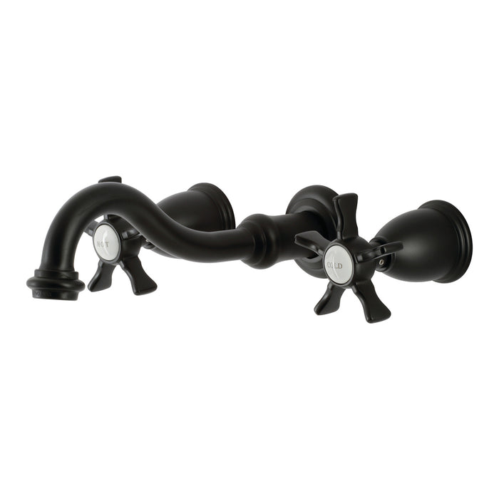 Hamilton KS3120NX Double-Handle 3-Hole Wall Mount Bathroom Faucet, Matte Black