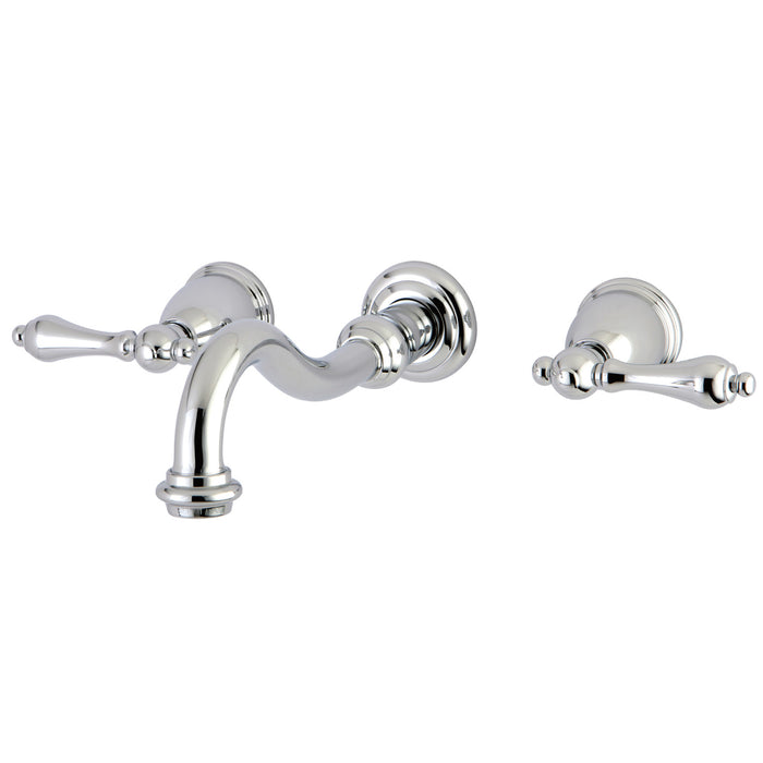 Kingston Heirloom KS3121AL - Vintage Double-Handle 3-Hole Wall Mount Bathroom Faucet, Polished Chrome