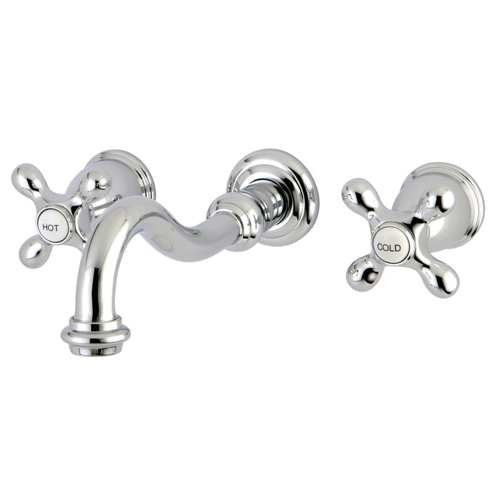 Kingston Heirloom KS3121AX - Vintage Double-Handle 3-Hole Wall Mount Bathroom Faucet, Polished Chrome