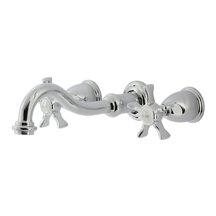 Kingston Heirloom KS3121NX - Hamilton Double-Handle 3-Hole Wall Mount Bathroom Faucet, Polished Chrome