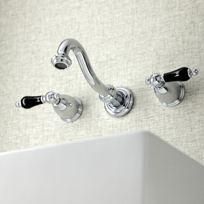 Kingston Heirloom KS3121PKL - Duchess Double-Handle 3-Hole Wall Mount Bathroom Faucet, Polished Chrome
