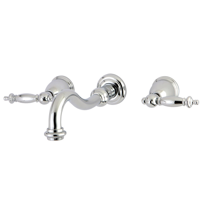 Kingston Heirloom KS3121TL - Templeton Double-Handle 3-Hole Wall Mount Bathroom Faucet, Polished Chrome