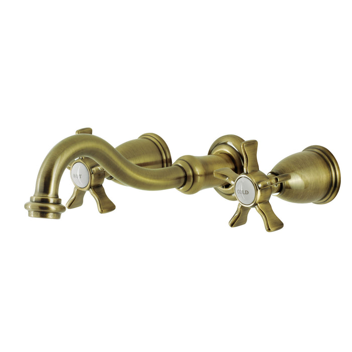 Hamilton KS3123NX Double-Handle 3-Hole Wall Mount Bathroom Faucet, Antique Brass