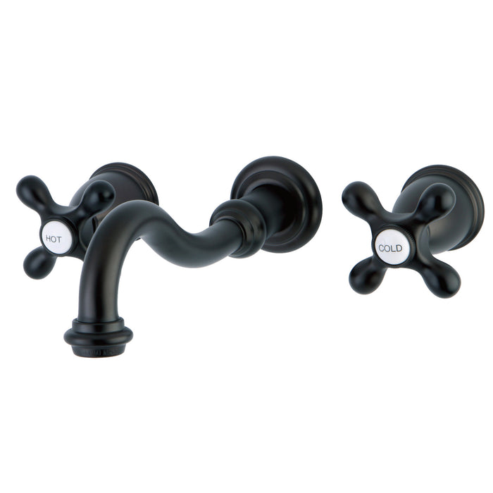 Kingston Heirloom KS3125AX - Vintage Double-Handle 3-Hole Wall Mount Bathroom Faucet, Oil Rubbed Bronze