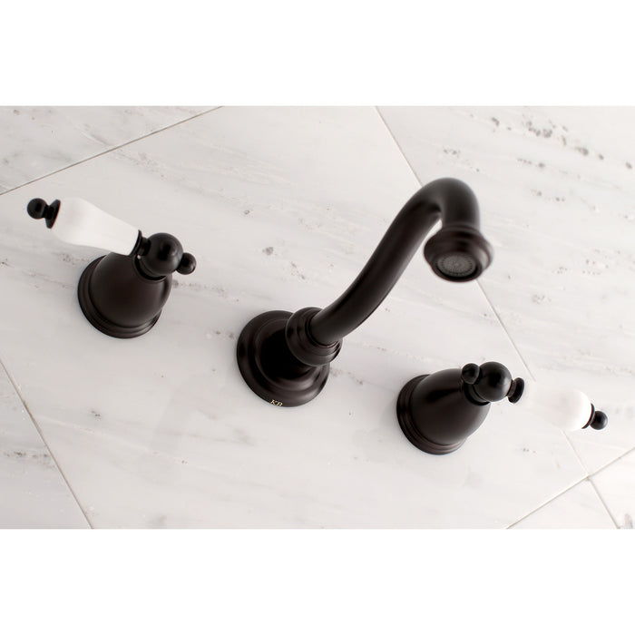 Vintage KS3125PL Double-Handle 3-Hole Wall Mount Bathroom Faucet, Oil Rubbed Bronze