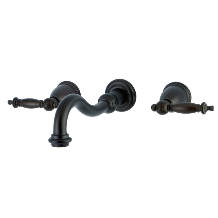 Kingston Heirloom KS3125TL - Templeton Double-Handle 3-Hole Wall Mount Bathroom Faucet, Oil Rubbed Bronze