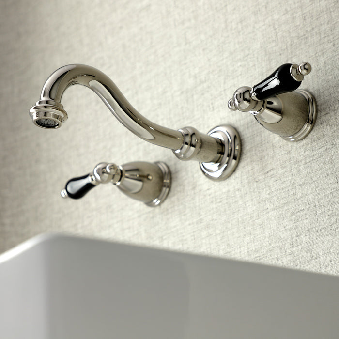 Kingston Heirloom KS3126PKL - Duchess Double-Handle 3-Hole Wall Mount Bathroom Faucet, Polished Nickel