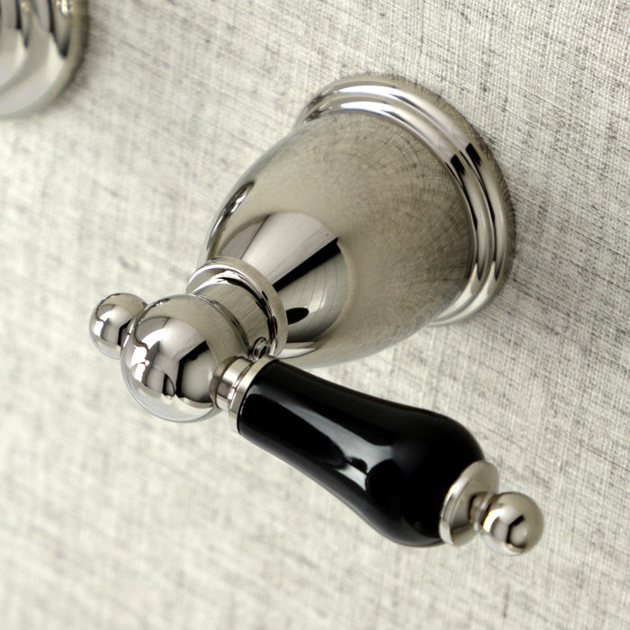 Kingston Heirloom KS3126PKL - Duchess Double-Handle 3-Hole Wall Mount Bathroom Faucet, Polished Nickel