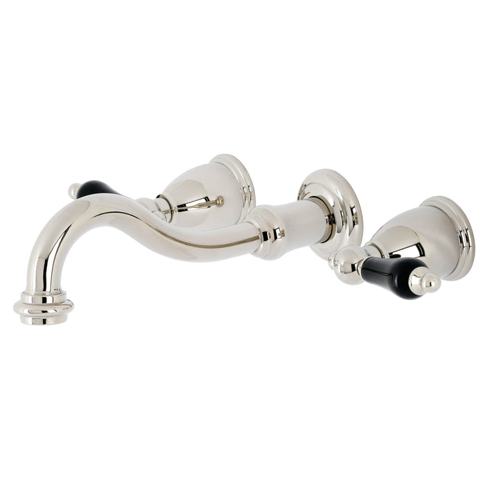 Kingston Heirloom KS3126PKL - Duchess Double-Handle 3-Hole Wall Mount Bathroom Faucet, Polished Nickel