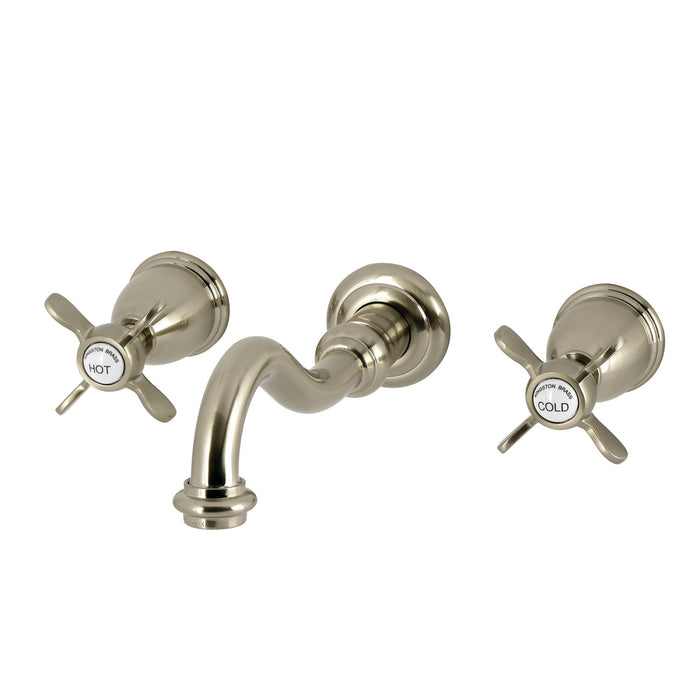 Essex KS3128BEX Double-Handle 3-Hole Wall Mount Bathroom Faucet, Brushed Nickel