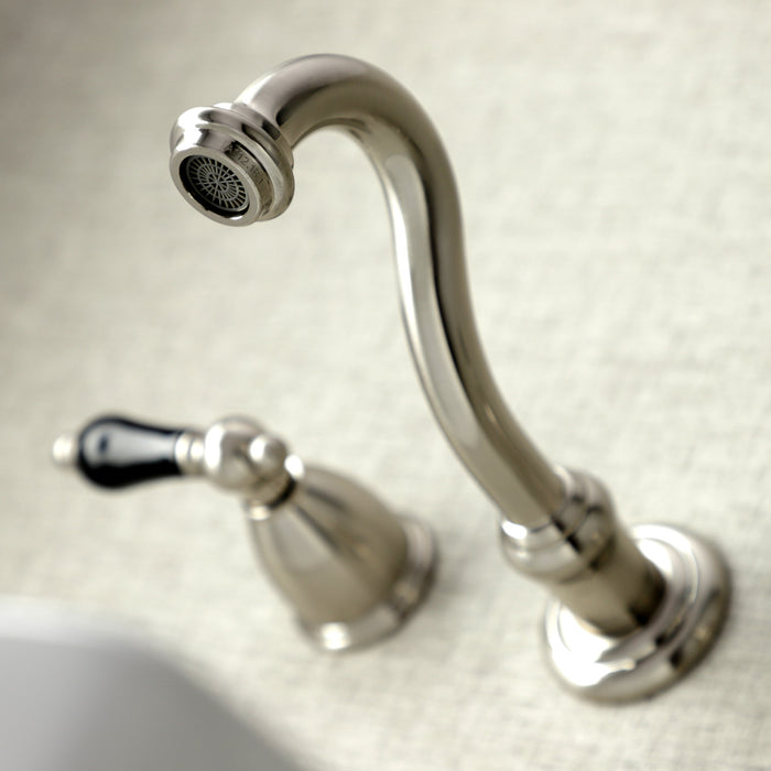 Kingston Heirloom KS3128PKL - Duchess Double-Handle 3-Hole Wall Mount Bathroom Faucet, Brushed Nickel