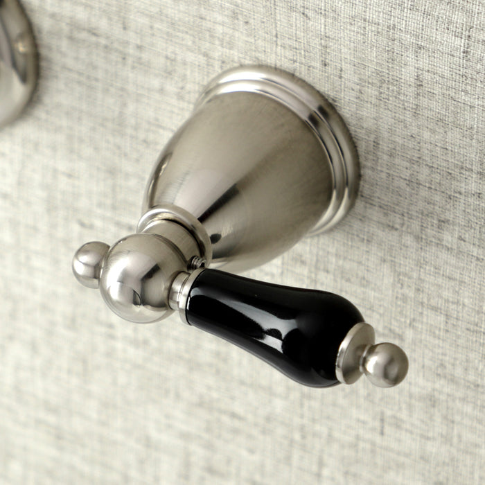 Kingston Heirloom KS3128PKL - Duchess Double-Handle 3-Hole Wall Mount Bathroom Faucet, Brushed Nickel