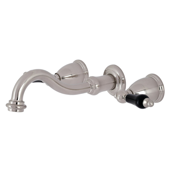 Kingston Heirloom KS3128PKL - Duchess Double-Handle 3-Hole Wall Mount Bathroom Faucet, Brushed Nickel