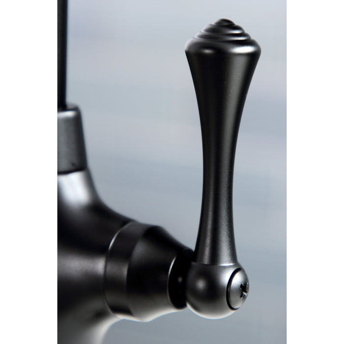 Kingston Tulare KS3190BL - Vintage Single-Handle 1-Hole Deck Mount Water Filtration Faucet, Matte Black