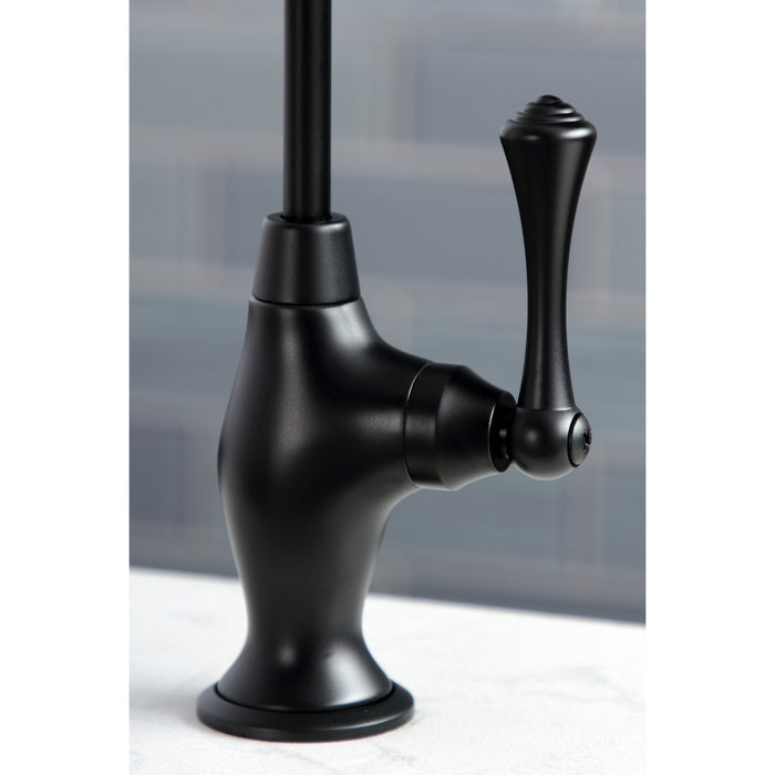 Kingston Tulare KS3190BL - Vintage Single-Handle 1-Hole Deck Mount Water Filtration Faucet, Matte Black