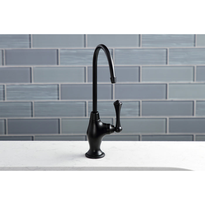 Kingston Tulare KS3190BL - Vintage Single-Handle 1-Hole Deck Mount Water Filtration Faucet, Matte Black