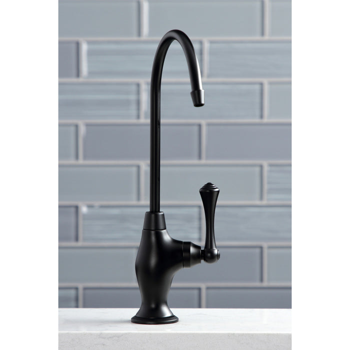 Kingston Tulare KS3190BL - Vintage Single-Handle 1-Hole Deck Mount Water Filtration Faucet, Matte Black