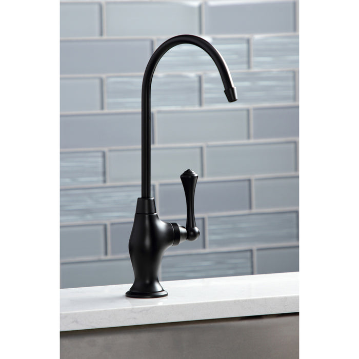 Kingston Tulare KS3190BL - Vintage Single-Handle 1-Hole Deck Mount Water Filtration Faucet, Matte Black