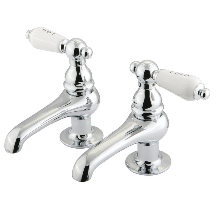 Kingston Heirloom KS3201PL - Restoration Two-Handle Deck Mount Basin Tap Faucet, Polished Chrome