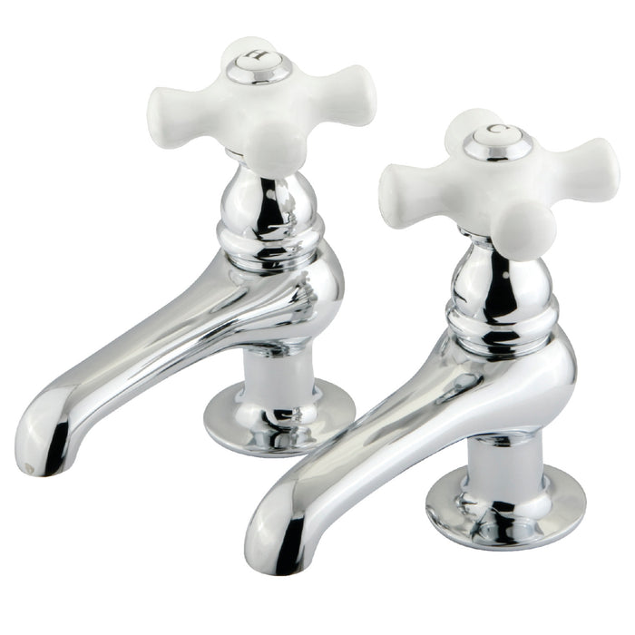 Kingston Heirloom KS3201PX - Restoration Two-Handle Deck Mount Basin Tap Faucet, Polished Chrome
