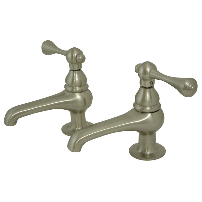 Kingston Tulare KS3208BL - Restoration Two-Handle Deck Mount Basin Tap Faucet, Brushed Nickel