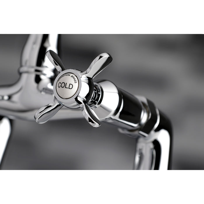 Kingston Heirloom KS3231BEX - Essex Two-Handle 2-Hole Deck-Mount Clawfoot Tub Faucet, Polished Chrome