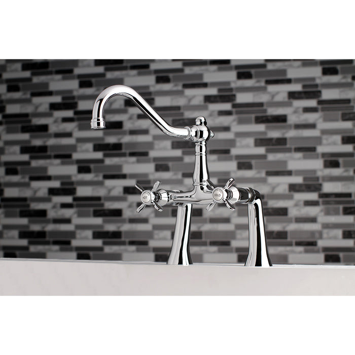 Kingston Heirloom KS3231BEX - Essex Two-Handle 2-Hole Deck-Mount Clawfoot Tub Faucet, Polished Chrome