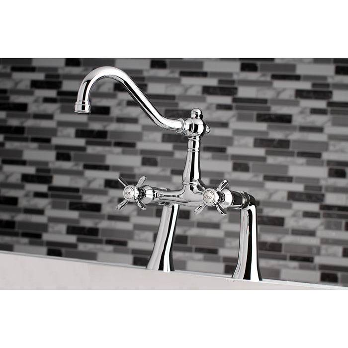 Kingston Heirloom KS3231BEX - Essex Two-Handle 2-Hole Deck-Mount Clawfoot Tub Faucet, Polished Chrome