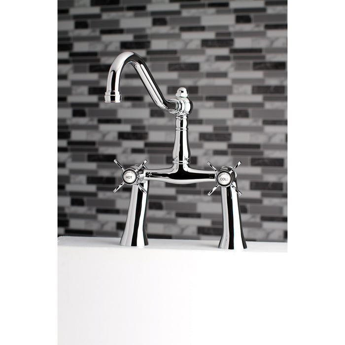 Kingston Heirloom KS3231BEX - Essex Two-Handle 2-Hole Deck-Mount Clawfoot Tub Faucet, Polished Chrome