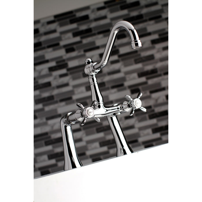Kingston Heirloom KS3231BEX - Essex Two-Handle 2-Hole Deck-Mount Clawfoot Tub Faucet, Polished Chrome
