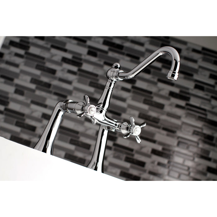 Kingston Heirloom KS3231BEX - Essex Two-Handle 2-Hole Deck-Mount Clawfoot Tub Faucet, Polished Chrome