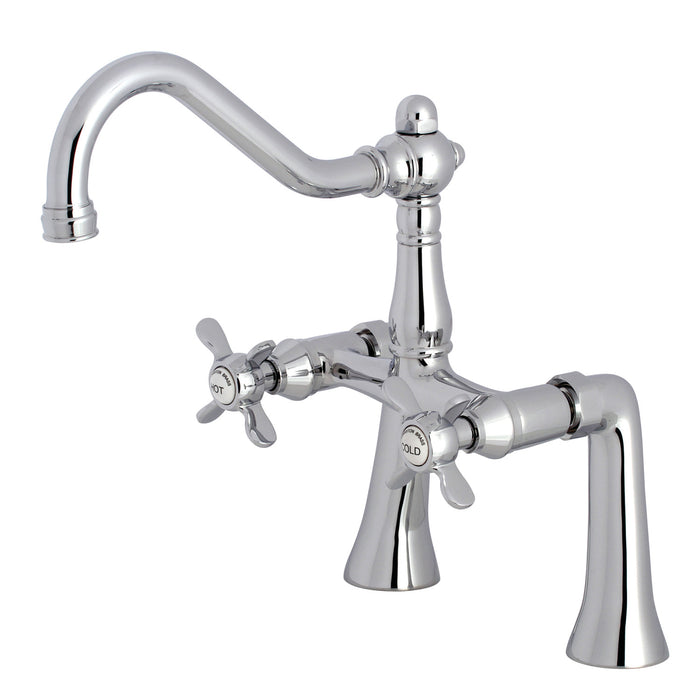 Kingston Heirloom KS3231BEX - Essex Two-Handle 2-Hole Deck-Mount Clawfoot Tub Faucet, Polished Chrome