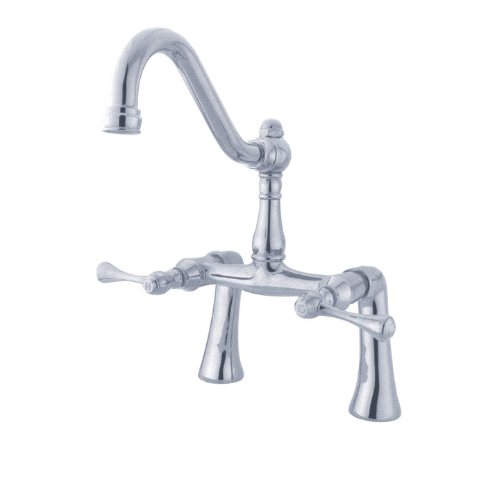 Kingston Heirloom KS3231BL - Restoration Two-Handle 2-Hole Deck-Mount Clawfoot Tub Faucet, Polished Chrome