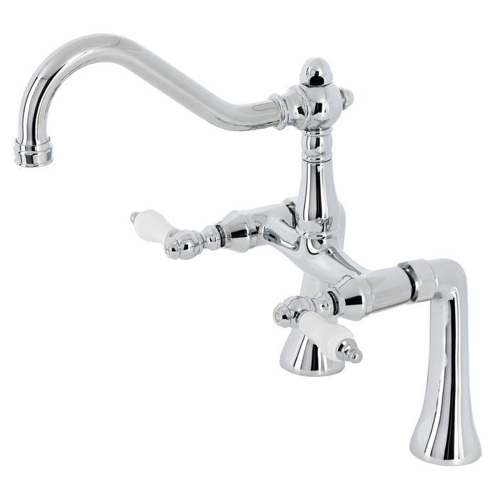 Kingston Heirloom KS3231PL - Restoration Two-Handle 2-Hole Deck-Mount Clawfoot Tub Faucet, Polished Chrome