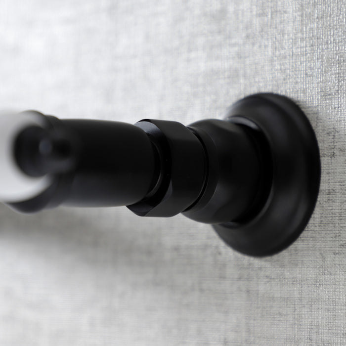 Kingston Heirloom KS3240PL - Vintage Double-Handle 2-Hole Wall Mount Bathroom Faucet, Matte Black