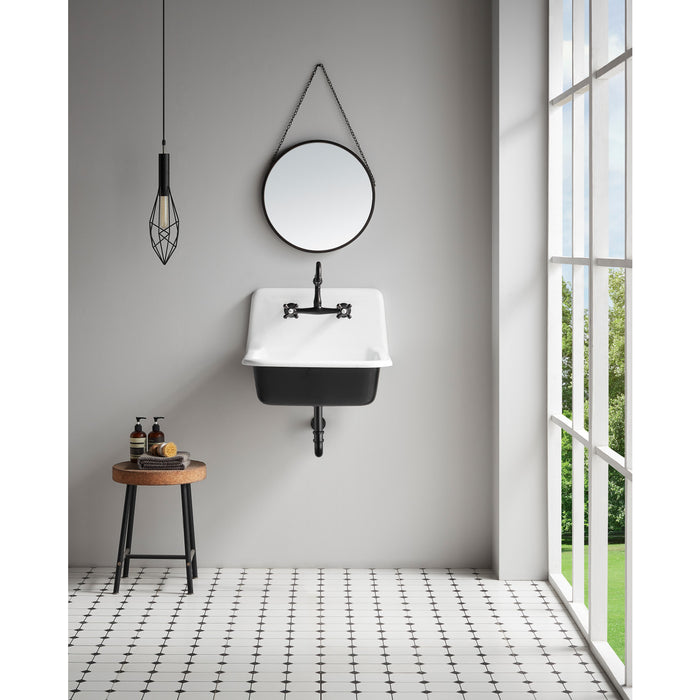 Kingston Heirloom KS3245AX - Vintage Double-Handle 2-Hole Wall Mount Bathroom Faucet, Oil Rubbed Bronze