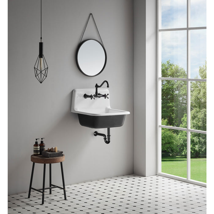 Kingston Heirloom KS3245AX - Vintage Double-Handle 2-Hole Wall Mount Bathroom Faucet, Oil Rubbed Bronze