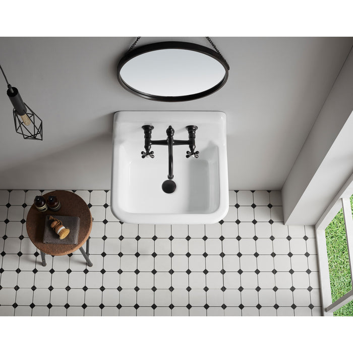 Kingston Heirloom KS3245AX - Vintage Double-Handle 2-Hole Wall Mount Bathroom Faucet, Oil Rubbed Bronze