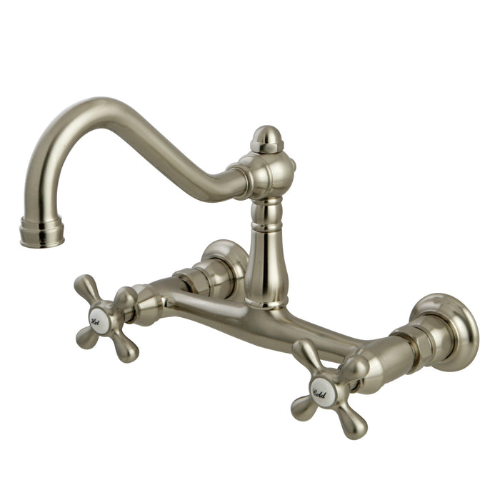 Vintage KS3248AX Double-Handle 2-Hole Wall Mount Bathroom Faucet, Brushed Nickel