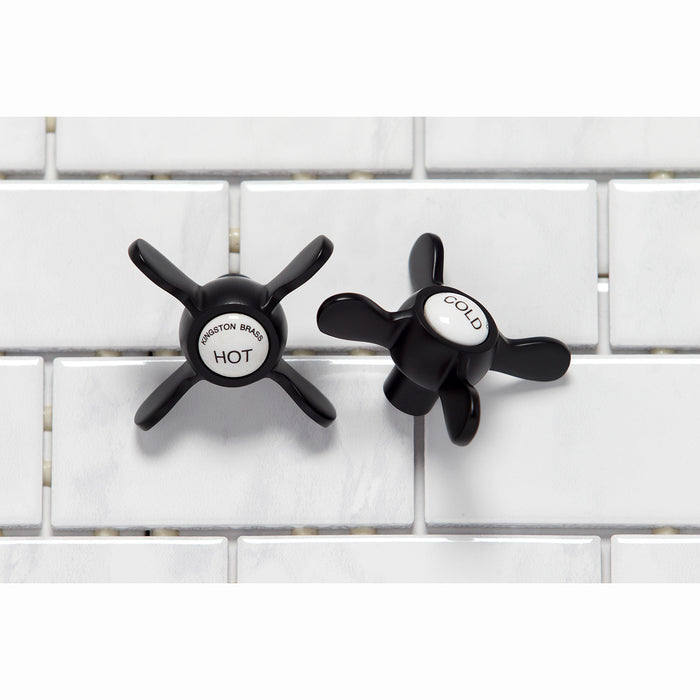 Kingston Heirloom KS3255BEX - Vintage Two-Handle 2-Hole Wall Mount Bridge Kitchen Faucet, Oil Rubbed Bronze