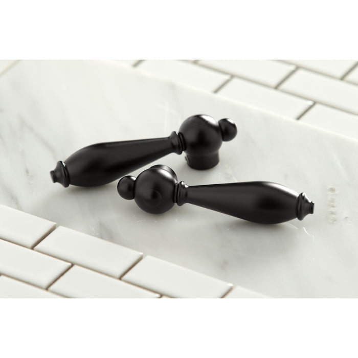 Kingston Heirloom KS3270ALBS - Restoration Two-Handle 4-Hole Deck Mount Bridge Kitchen Faucet with Brass Sprayer, Matte Black