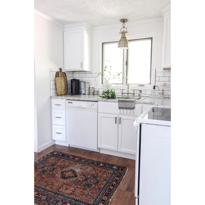 Kingston Heirloom KS3276AXBS - Restoration Two-Handle 4-Hole Deck Mount Bridge Kitchen Faucet with Brass Sprayer, Polished Nickel