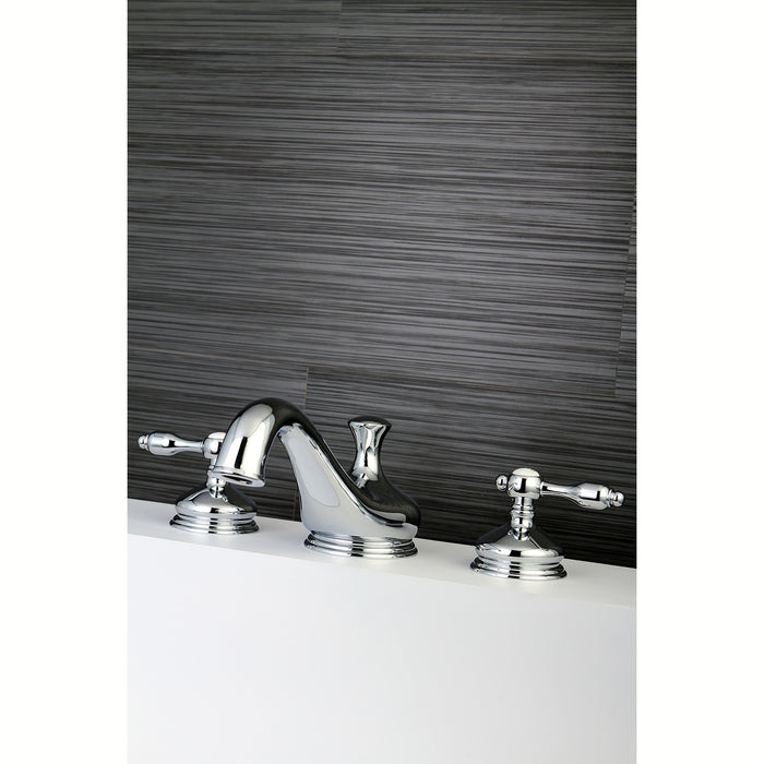 Kingston Heirloom KS3331TAL - Tudor Two-Handle 3-Hole Deck Mount Roman Tub Faucet, Polished Chrome