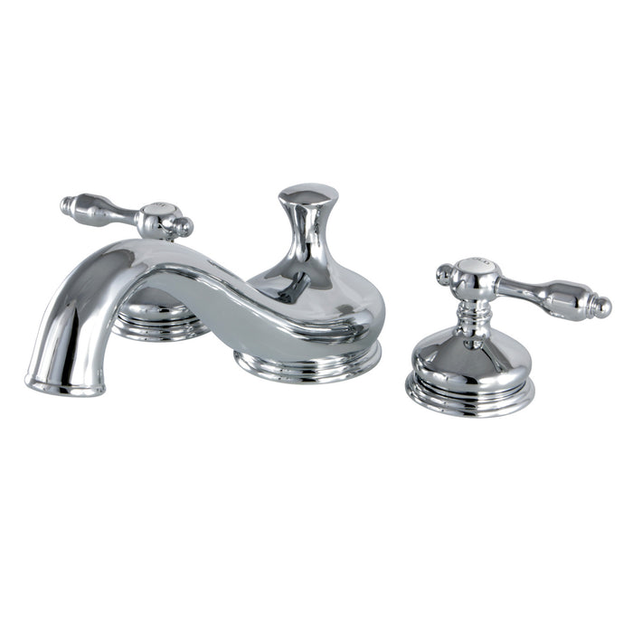 Kingston Heirloom KS3331TAL - Tudor Two-Handle 3-Hole Deck Mount Roman Tub Faucet, Polished Chrome