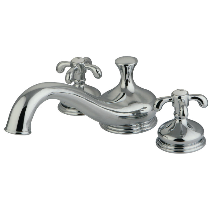 Kingston Heirloom KS3331TX - French Country Two-Handle 3-Hole Deck Mount Roman Tub Faucet, Polished Chrome