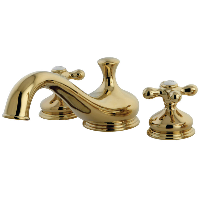 Kingston Heirloom KS3332AX - Heritage Two-Handle 3-Hole Deck Mount Roman Tub Faucet, Polished Brass
