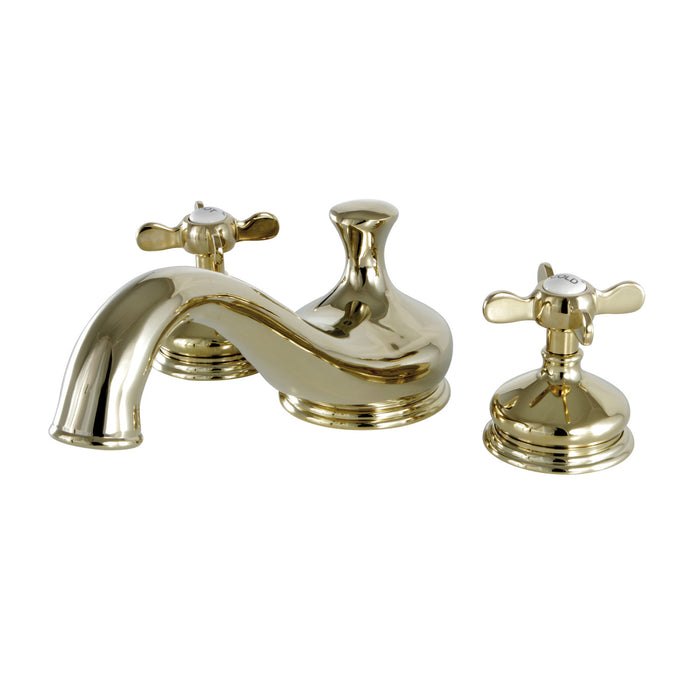 Kingston Heirloom KS3332BEX - Essex Two-Handle 3-Hole Deck Mount Roman Tub Faucet, Polished Brass