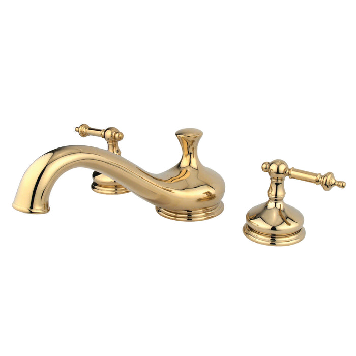 Kingston Heirloom KS3332TL - Templeton Two-Handle 3-Hole Deck Mount Roman Tub Faucet, Polished Brass